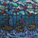Maarit Siltamaeki Lets talk about the roots 2021 akryyli kankaalle 100cm x 100cm