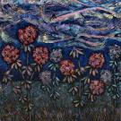 Maarit Siltamaeki Too much talk about anything but flowers 2021 akryyli kankaalle 100cm x 100cm