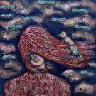 The song of the morning 2022 60cm x 60cm akryyli kankaalle Maarit Siltamaeki